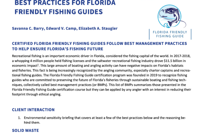 Best Practices For Florida Friendly Fishing Guides