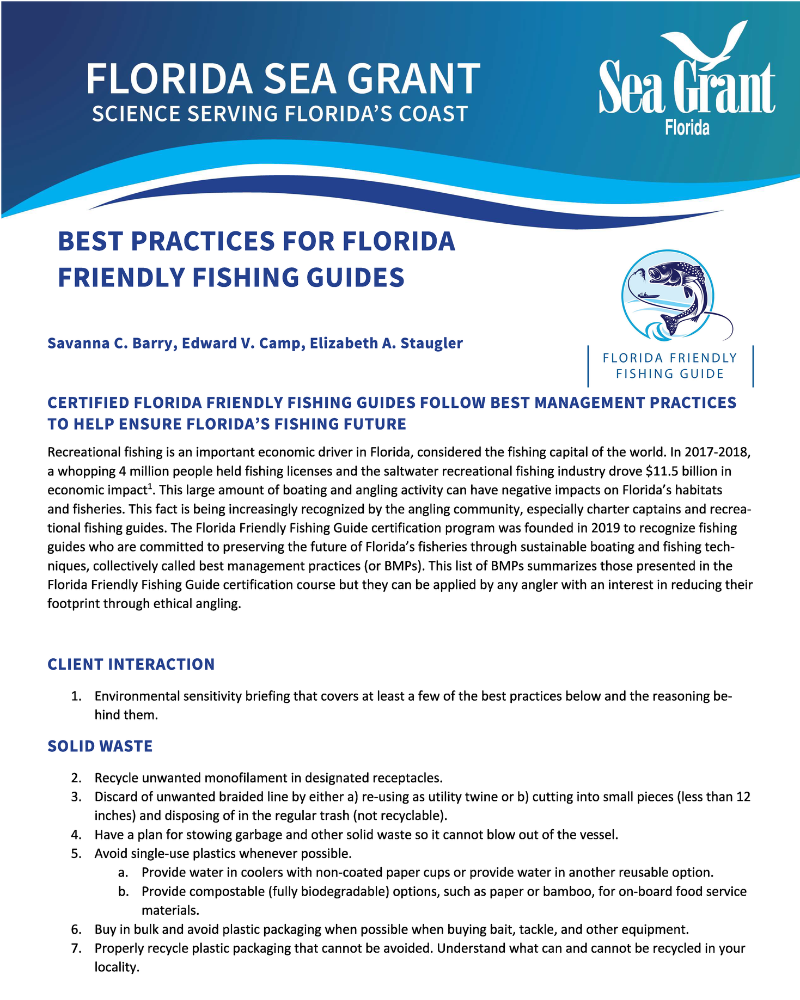 Best Practices For Florida Friendly Fishing Guides