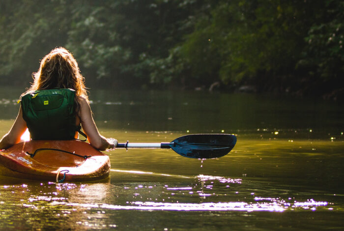 woman kayaking