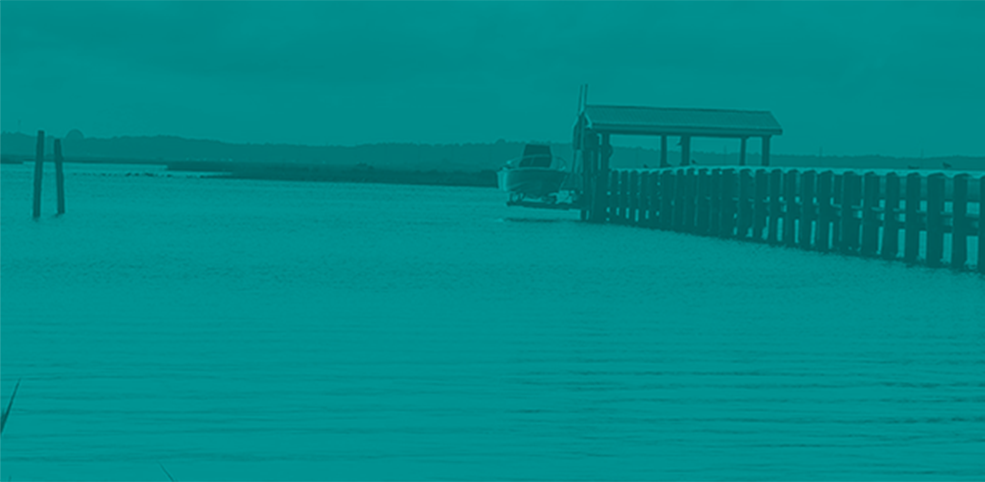 pier off the coast of florida with teal overlay