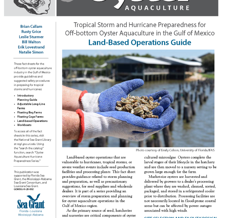 Tropical Storm and Hurricane Preparedness for Offbottom Oyster