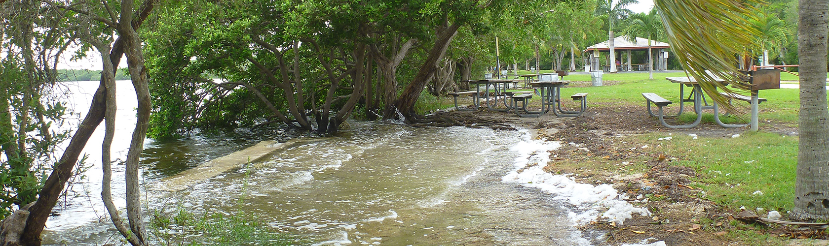 tidal flooding occurring at Florida coastline