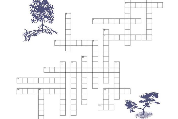 crossword activity on the topic of mangroves