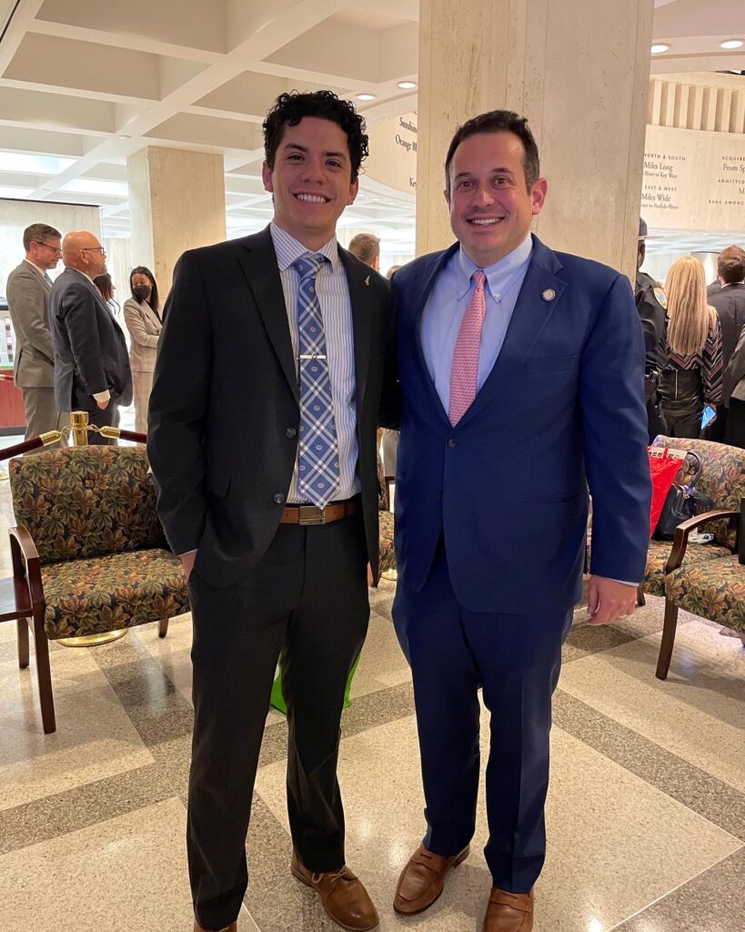 TIP Intern Roberto Ferrer and Florida Representative Ben Diamond together in Tallahassee