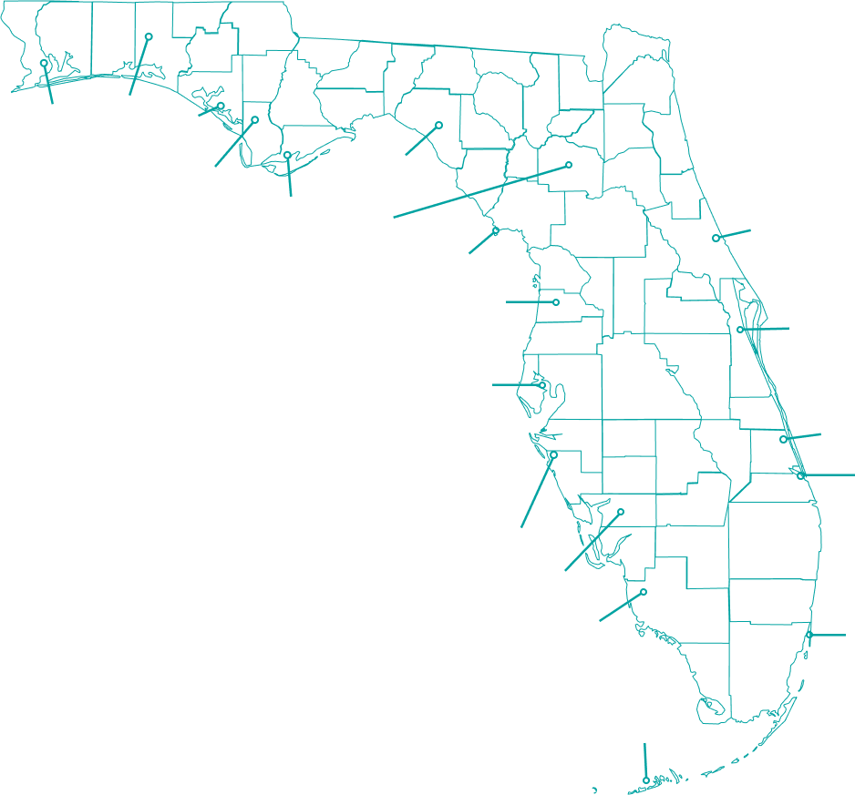 map of florida with agent hotspots