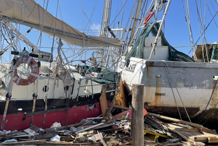 boats destroyed after a hurricane