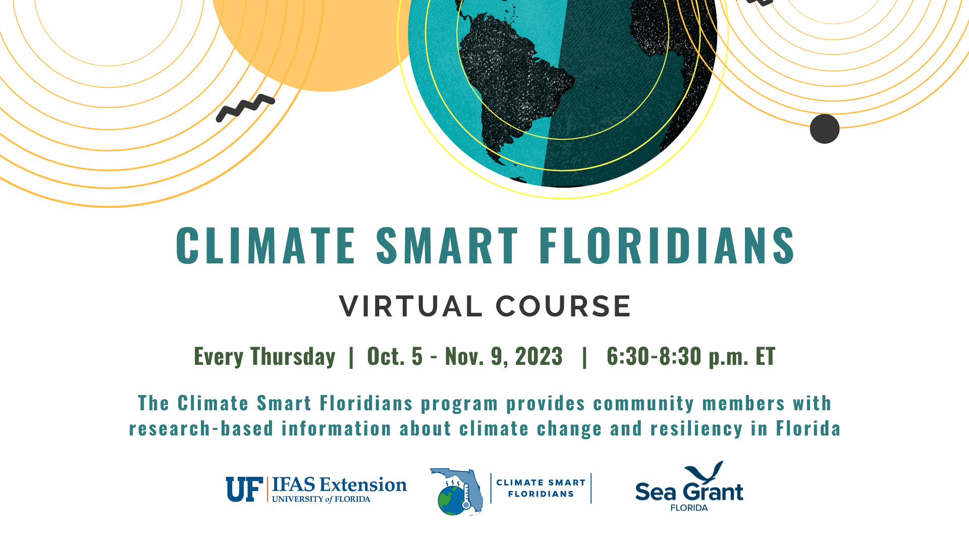 event graphic for Climate Smart Floridians Virtual course