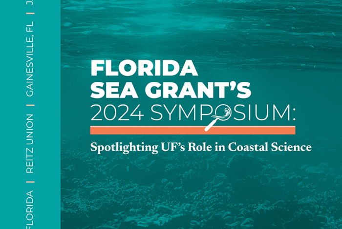 cover page of Florida Sea Grant's 2024 Symposium: Spotlighting UF's Role in Coastal Science (Booklet as of 1/18/24)
