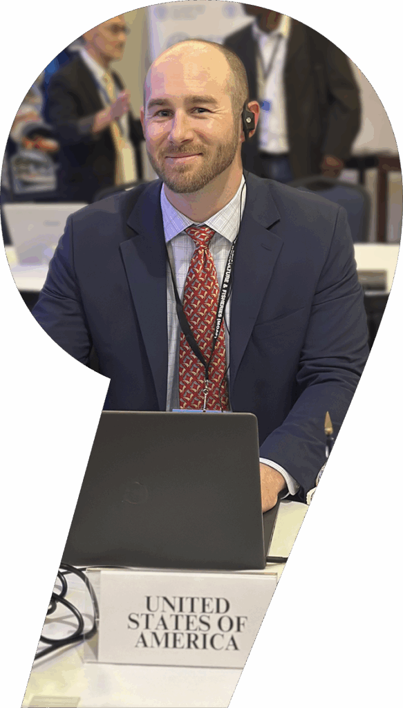 Clark Morgan sitting at desk