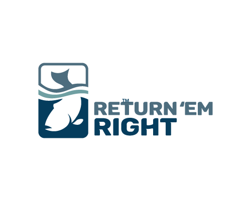 red snapper in water illustration Return 'Em Right logo