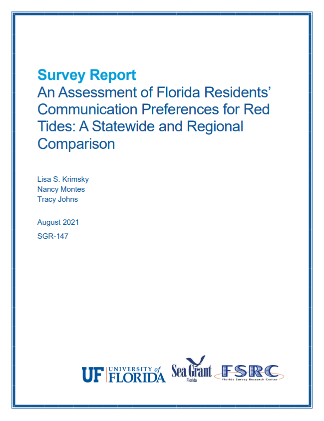 An Assessment of Florida Residents’ Communication Preferences for Red Tides: A Statewide and Regional Comparison