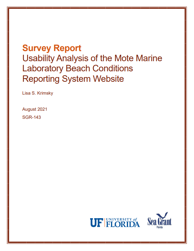 Usability Analysis of the Mote Marine Laboratory Beach Conditions Reporting System Website