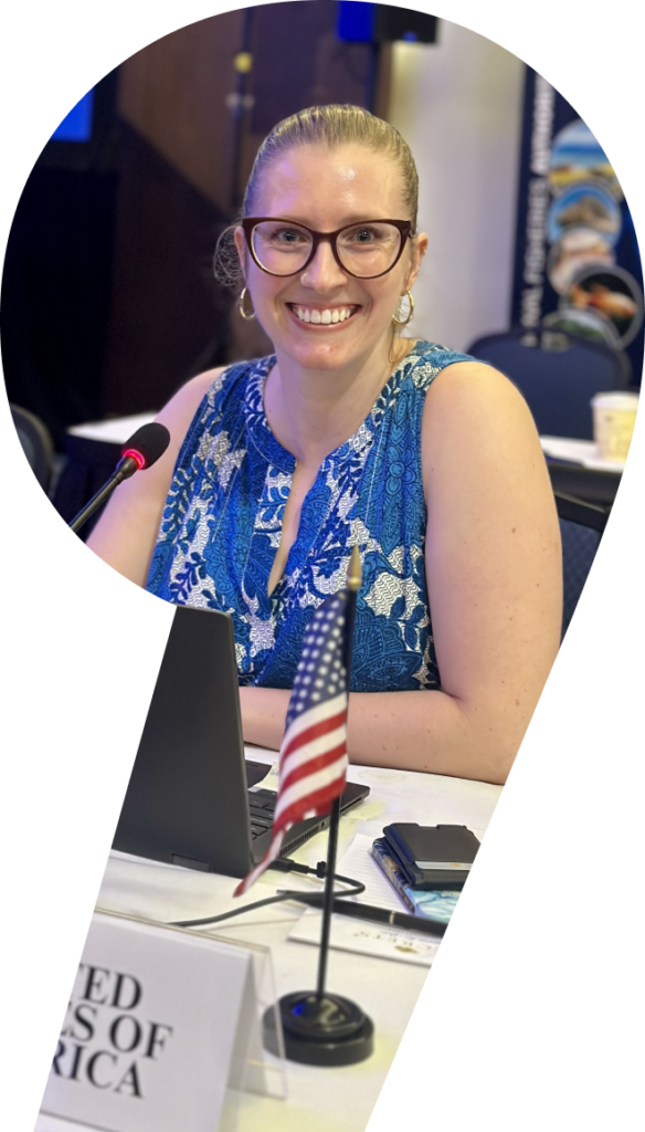 Photo of Hayley Lemoine sitting at desk