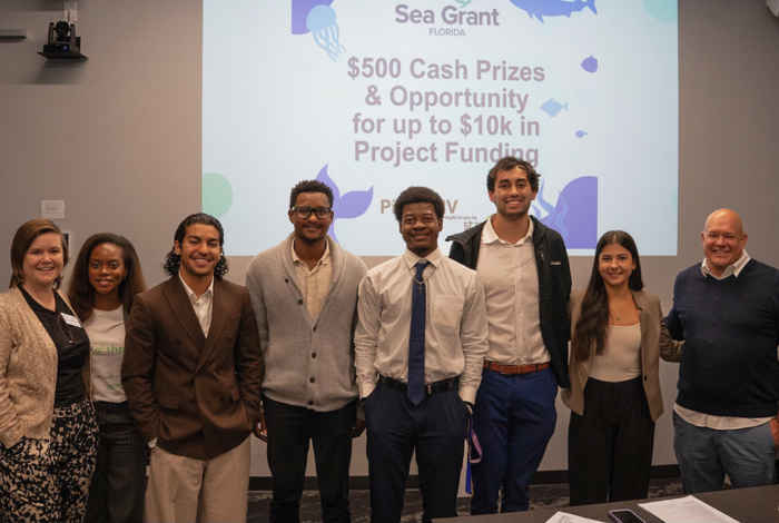 Group photo of the winners of the FSG $500 cash prize award at the Pitch GNV event.