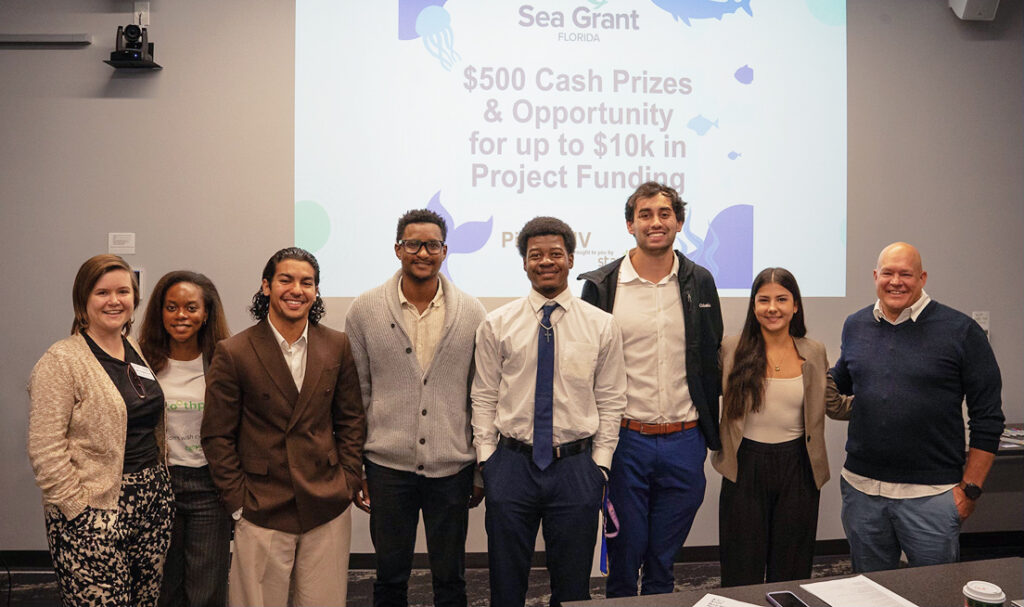 Group photo of the winners of the FSG $500 cash prize award at the Pitch GNV event.